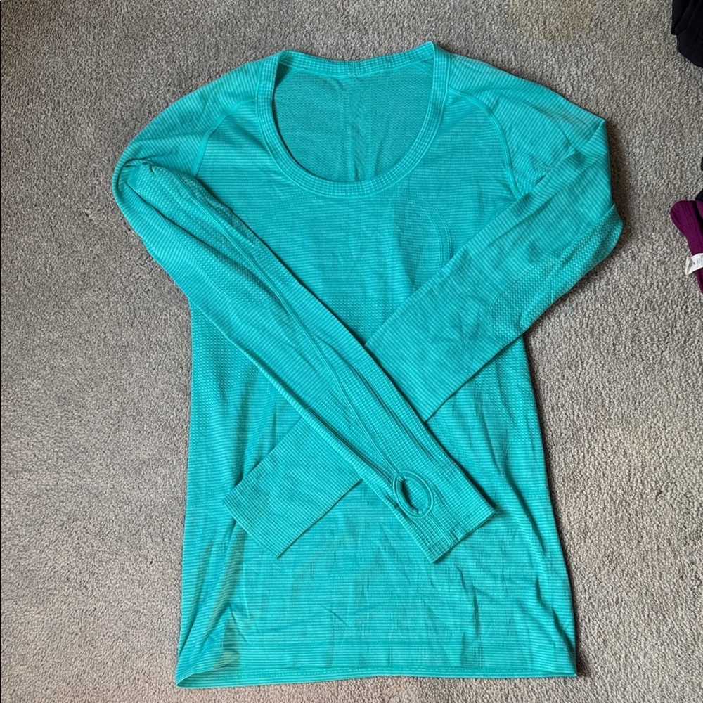 Lululemon Athletica Turquoise Long Sleeve Top Size 10